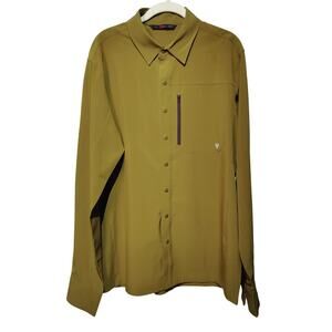 Stoic Men's Sz L Performance Snap Front Shirt Utility Zip Pockets Waterproof